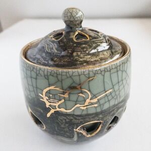 Somayaki Soma Ware Pottery Sugar Bowl Vintage